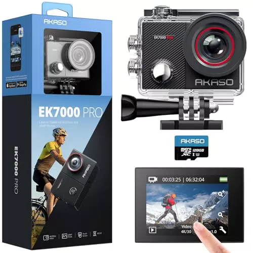 AKASO EK7000 Pro Action Cam 4K30FPS 20MP mit 64GB microSDXC Speicherkarte
