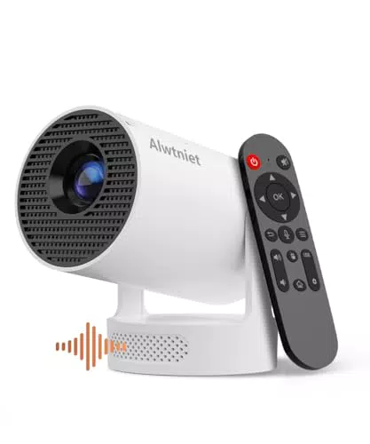 Alwtniet Mini Projektor 4K mit Wi-Fi 6 und Bluetooth 5.4 – Tragbarer Beamer für Zuhause
