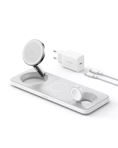 Anker MagGo 3-in-1 Kabellose Ladestation, Qi2, 15W für iPhone, AirPods, Apple Watch