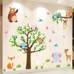 Arawat Tree Wandtattoo - Tierische Wanddeko für Schlafzimmer und Kinderzimmer