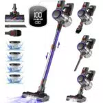 Authmic Akku Staubsauger 45000Pa, kabellos mit LED Display – Für Hartböden und Teppiche