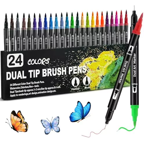 BAKEVIC Filzstifte Dual Brush – Perfekt zum Malen, Zeichnen & Journaling