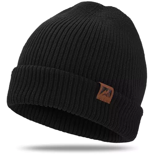 BARFULKER Beanie Mütze Unisex, warme Strickmütze mit dickem Futter für den Winter