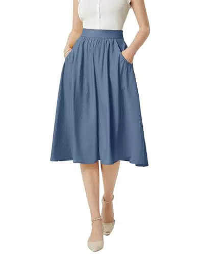 Belle Poque Vintage Damen Rock mit Hoher Taille A-Linie für die Arbeit