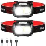 Blukar LED Stirnlampe 2000 Lumen, dimmbar, wasserdicht, für Joggen und Camping