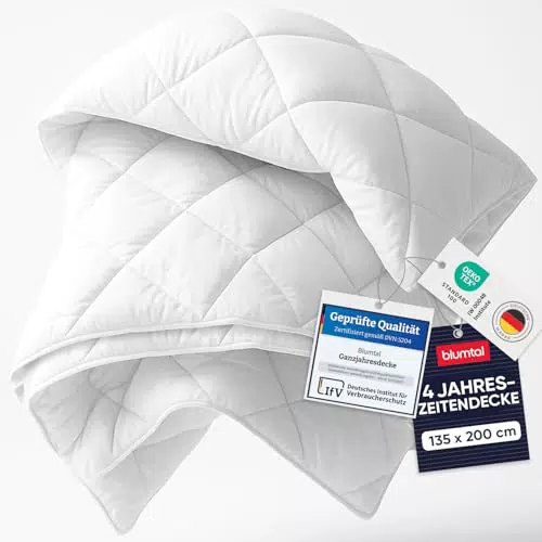 Blumtal Ganzjahresbettdecke OEKO-TEX zertifiziert, Sommer- und Winterdecke kombinierbar