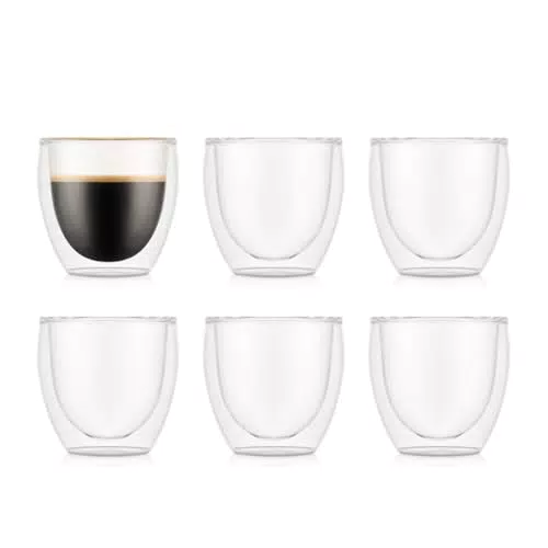 Bodum PAVINA Espressotassen aus Thermoglas – Spülmaschinenfestes Borosilikatglas