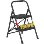 BONTEC Trittleiter Klappbar mit Anti-Rutsch-Pedalen für Zuhause und Garten