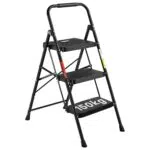 BONTEC Trittleiter Klappbar mit Anti-Rutsch-Pedalen für Zuhause und Garten