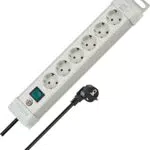 Brennenstuhl Premium-Line Steckdosenleiste mit Schalter und 3m Kabel - 6-fach, Wandmontage - Made in Germany