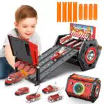 Charmofun Mini Autorennbahn für Kinder - Rennbahn mit Licht und Musik