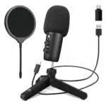 ChicSolis USB Mikrofon Kondensatormikrofon Plug & Play für PC und Android