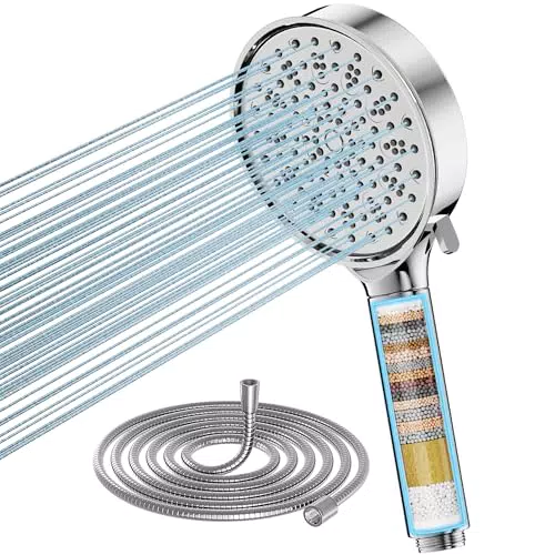 Cobbe Duschkopf mit Schlauch, Hochdruck Handbrause und 20-stufiger Filtration