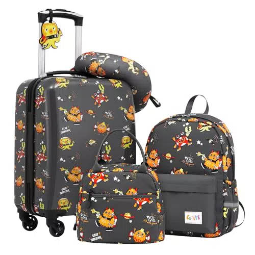 COOLIFE Kinderkoffer und Rucksack für Jungen und Mädchen, Hartschalen-Trolley