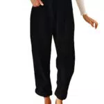 Casual Cordhose Damen High Waist Tapered aus Baumwolle mit Taschen
