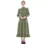Rolecos Mittelalter Damen Kleid A-Linie Viktorianisches Renaissance Maxikleid