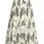 Damen Retro Blumenrock A-Linie mit Spitze - Patchwork Frühling