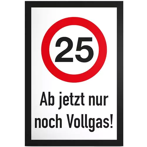DankeDir! 25 Jahre Vollgas - Modernes Geburtstagsschild für die Wandmontage