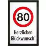 DankeDir! Herzlichen Glückwunsch Schild zum 80. Geburtstag – Geschenkidee und Deko