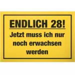 DankeDir! Geburtstagskarte für den 28. Geburtstag - Geschenkidee & Partydeko