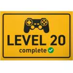 DankeDir! Schild Level 20 - Geburtstagsdeko für Männer und Gamer
