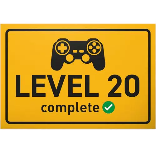 DankeDir! Schild Level 20 - Geburtstagsdeko für Männer und Gamer
