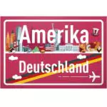 DankeDir! Ortsschild USA Deutschland - Geschenkidee für Reise und Urlaub