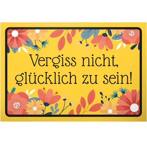 DankeDir Spruchschild - Glücklich sein Wanddeko für Kollegen und Freunde