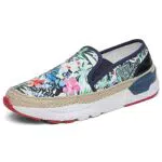 DANNTO Damen Slip-On Loafers mit Stickerei – Bequeme Kunstleder Sneaker