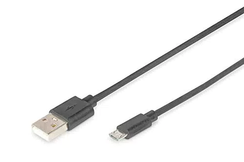 DIGITUS USB 2.0 Kabel 1,8 m USB-A zu Typ Micro B 480 Mbps für Computer und Smartphones