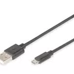 DIGITUS USB 2.0 Kabel 1,8 m USB-A zu Micro B 480 Mbps für Computer und Smartphones