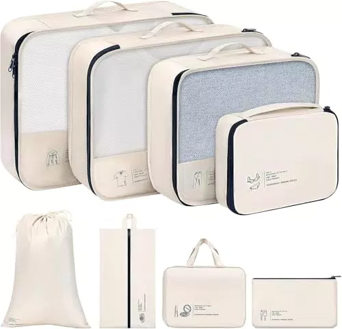 DIMJ Koffer Organizer Set – Praktische Reise Packing Cubes für Kleidung & Schuhe