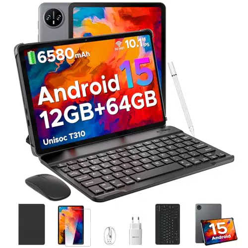 DOOGEE Tab A9 - 10 Zoll Android Tablet mit Tastatur, 12GB RAM, 64GB ROM, Dual Speaker