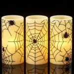 Eldnacele Halloween LED Kerzen mit Timerfunktion flammenlos und flackernd