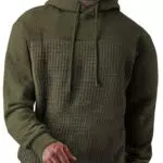 Elegancity Herren Hoodie Waffle Langarm Casual Pullover mit Taschen
