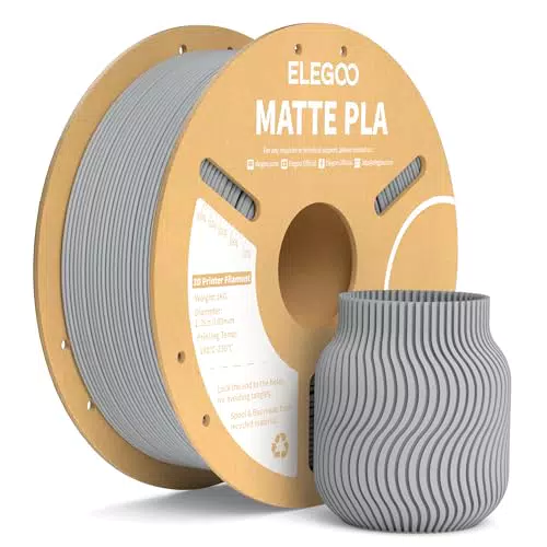 ELEGOO Matte PLA Filament Matte Schwarz 1KG, 1.75mm 3D Drucker Filament Maßgenauigkeit +/- 0.02mm