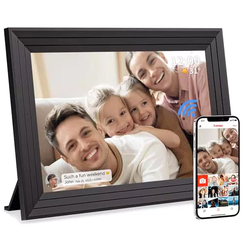 Frameo Digitaler Bilderrahmen WLAN 10,1" mit Touchscreen, 32GB, HD, Foto & Video Sharing