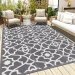 Enyhom Outdoor Teppich Wendbarer Terrassenteppich UV-beständig für Balkon und Camping