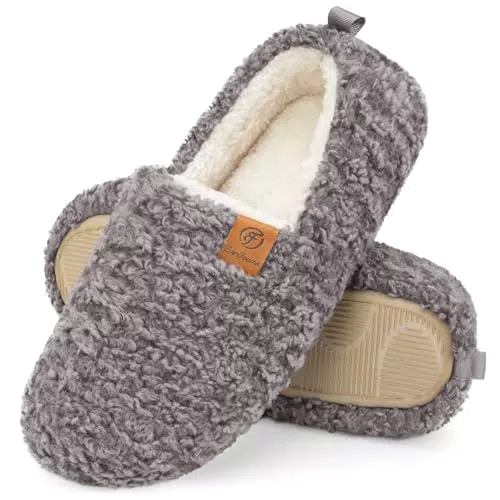 EverFoams Damen Hausschuhe aus Kunstwolle mit Memory Foam