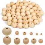 Febsow Natur Holzkugeln für Makramee und DIY Bastelarbeiten - 12mm Rundperlen