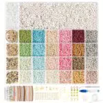 FEHCBIO DIY Perlen Set zur Schmuckherstellung – Geschenkidee für Kinder und Erwachsene