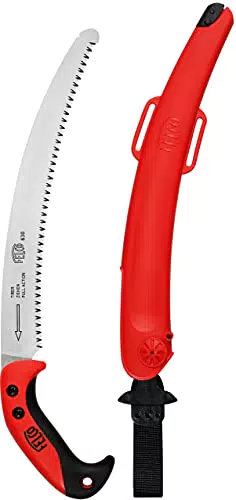 FELCO 630 Gebogene Astsäge mit Zugschneide und Etui, Sägeblatt 33 cm