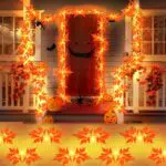 FFZZKJ Lichterkette mit Timer und Ahornblättern für Herbst- und Halloween-Deko