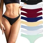 FINETOO 10er Pack Strings Set Tangas Damen Baumwolle Unterhosen Sexy Unterwäsche für Frau Lingerie Sexy for Women Dessous Thong Mehrpack S-X