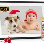 FRAMEO Digitaler Bilderrahmen WLAN 10,1 Zoll mit 32GB Speicher und Touchscreen
