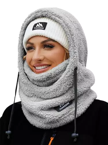 Fuakesor Plüsch Sturmhaube Mütze Winter Thermo Skimaske Balaclava für Herren Damen