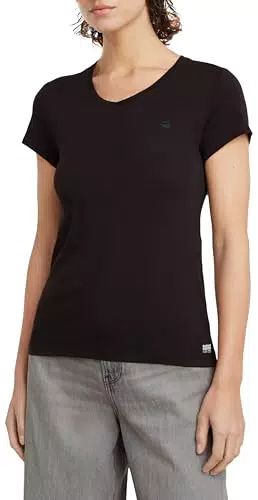 G-Star RAW Damen Eyben Slim V-Neck Top 2.0, Schwarz