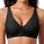 Ganado Damen BH Tiefem V-Ausschnitt Nahtloser BH Ohne Bügel Push Up BHS Bralette Soft Bequem BHS Bügellos Bustier