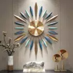 GANDDOBE Große dekorative Metallwanduhr im Mid-Century Style für jedes Zimmer