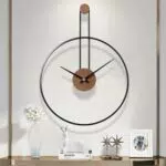 GANDDOBE Wanduhr aus Metall und Walnuss – Silent Design für Wohnzimmer und Büro